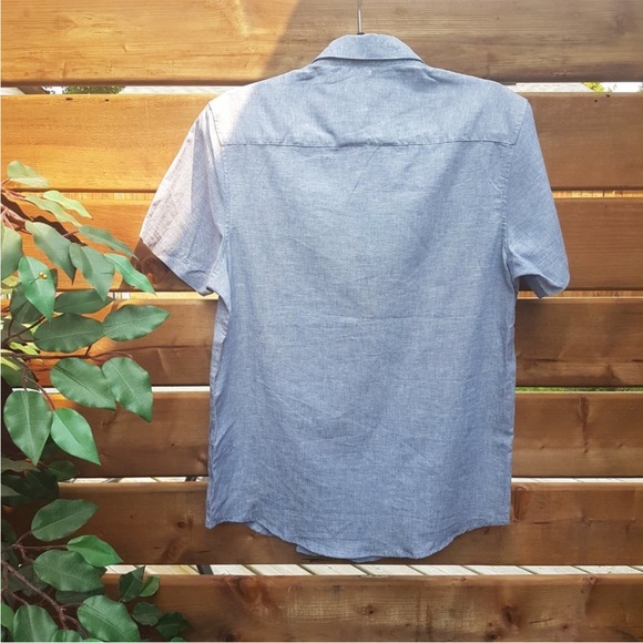 Mens TENTH + OCEAN Linen Blenda Button Down Shirt Short Sleeve Size Small - Picture 2 of 3